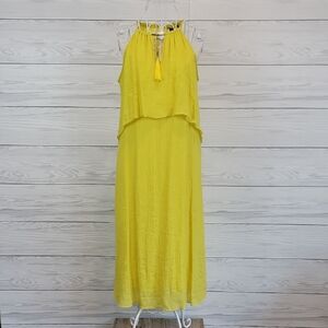 Mlle Gabrielle Sleeveless Maxi Dress - Chartreuse Yellow Womens Size S
